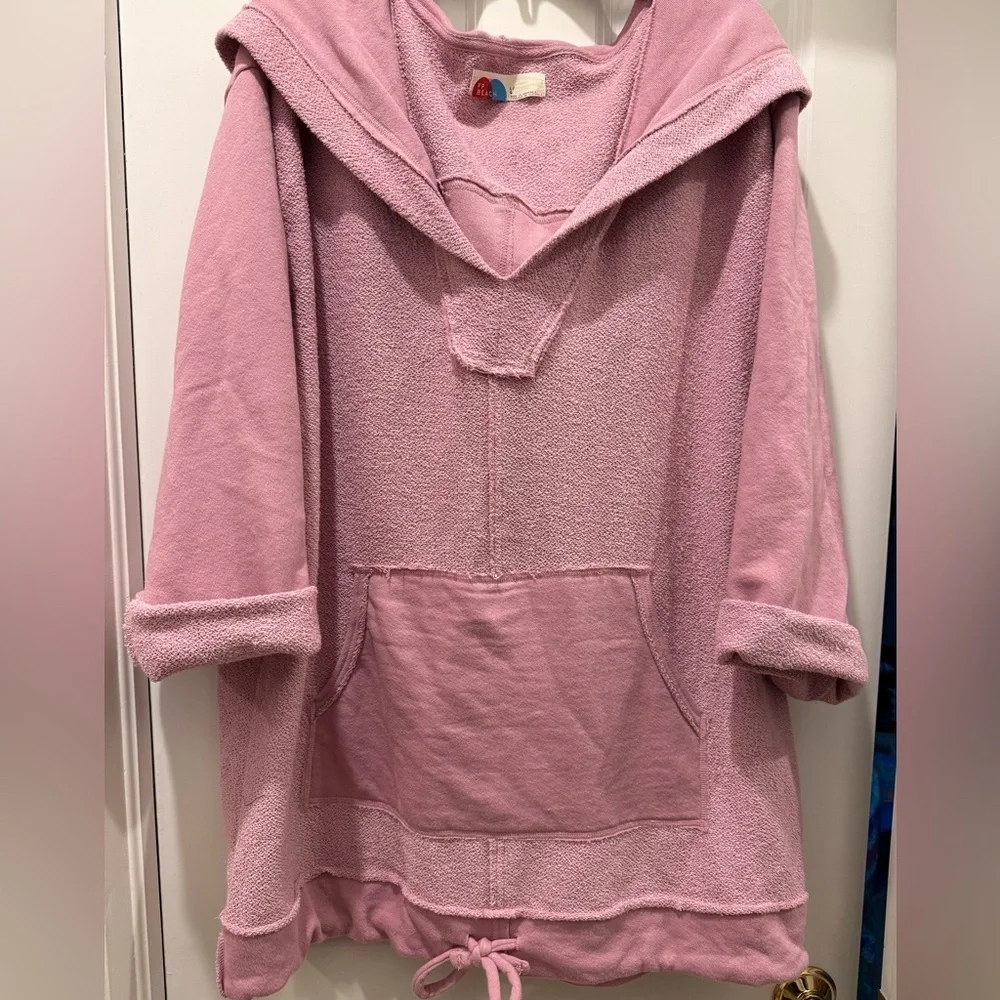 FREE PEOPLE BEACH RAVEN SWEATSHIRT HOODIE NWOT sz L - Picture 2 of 6